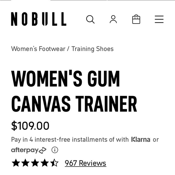 Nobull Gum Canvas Trainer Black- Women’s Size 6 - Picture 2 of 8